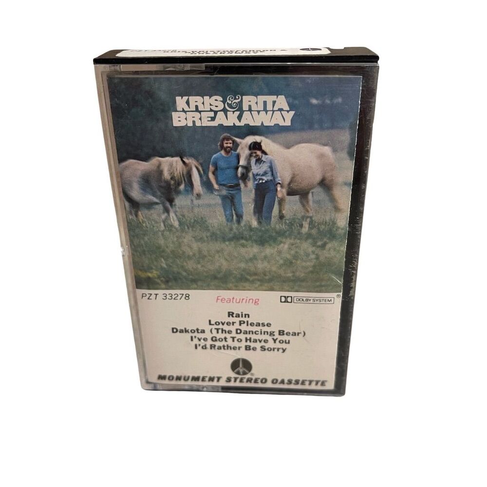 Kris Kristofferson & Rita Coolidge Breakaway Cassette Album 1974 VG+